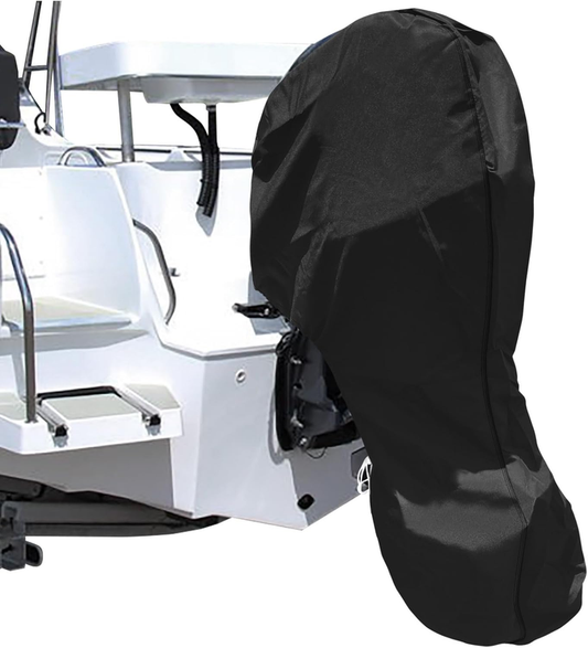600D Oxford Cloth Outboard Motor Cover, Waterproof UV Resistant Boat Engine Protective Cover for Yacht Fishing Boat（15-20HP）