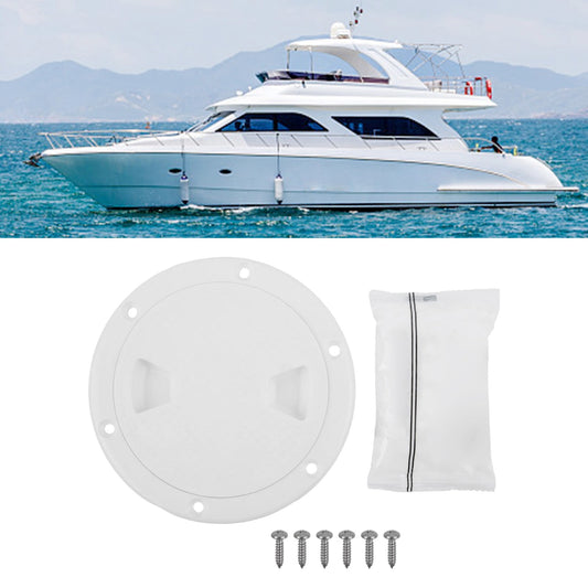 4 6" 8" White Round Abs Marine Boat Inspection Hatch With Detachable Cover Non Slip Deck Access Panel For Yacht And Watercraft 4 Inch 4""
