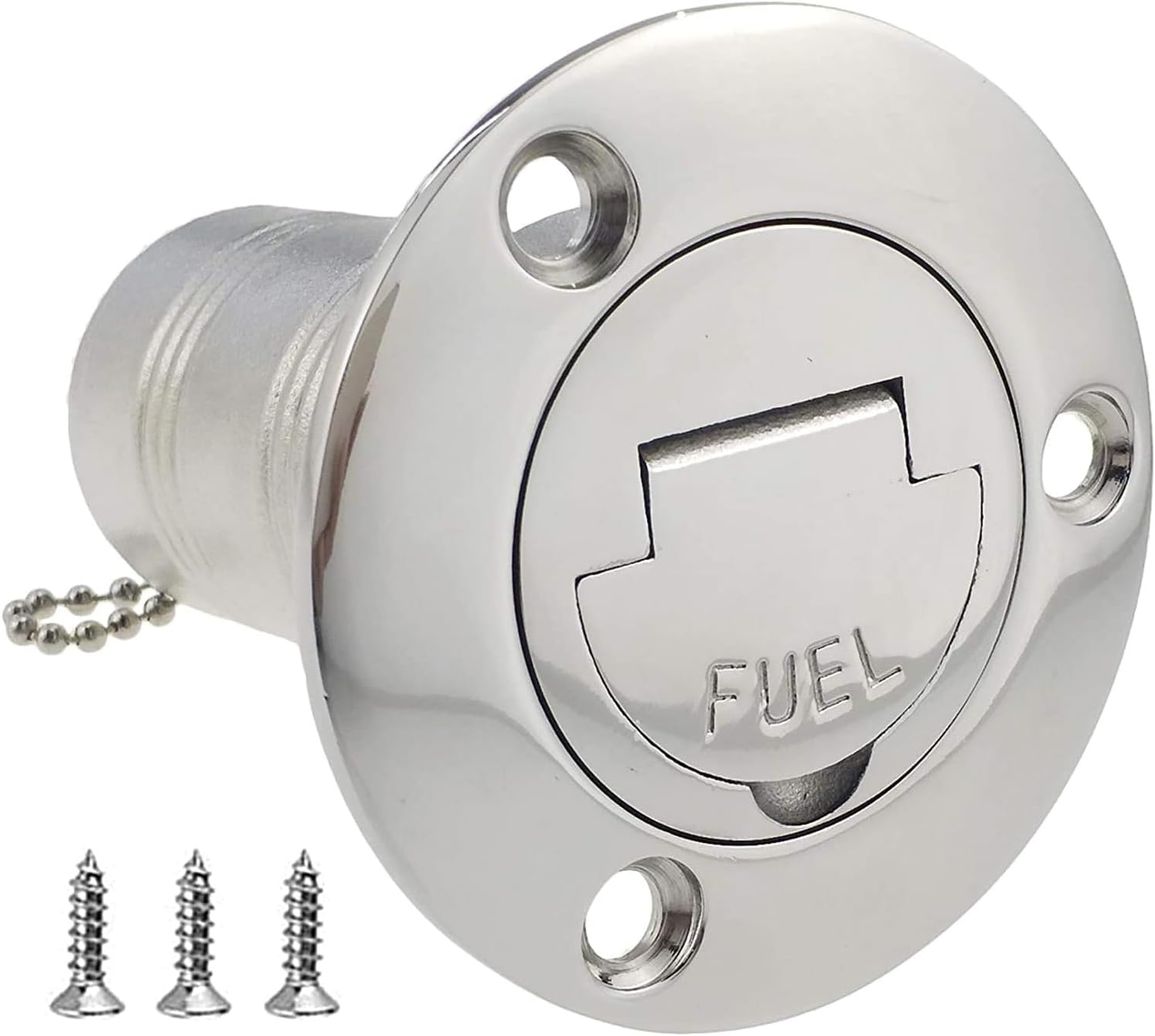 2(50mm) Boat Gas/Fuel/Water/Waste/Diesel Deck Fill/Filler with Keyless Cap 2" Marine Mirror- Polished 316 Stainless Steel Hardware for Yacht Caravan Fuel "