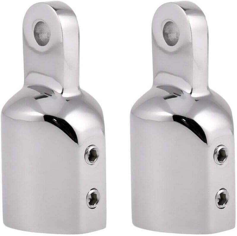 316 Stainless Steel Heavy Duty Fitting Bimini Top Cap Fits 1 (25.4mm) OD Round Tube External Eye End with Two Screws for Boat Covers Marine Hardware(2pcs) "