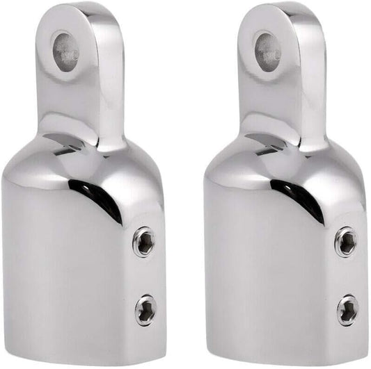 316 Stainless Steel Heavy Duty Fitting Bimini Top Cap Fits 1 (25.4mm) OD Round Tube External Eye End with Two Screws for Boat Covers Marine Hardware(2pcs) "