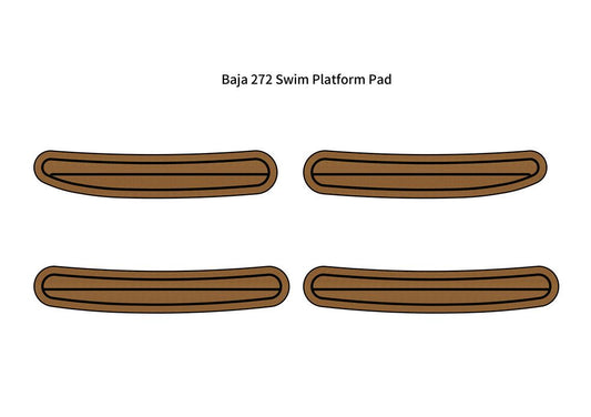 Baja 272 Swim Platform Step Pad Boat EVA Foam Faux Teak Deck Floor Mat Flooring SeaDek MarineMat Gatorstep Style Self Adhesive