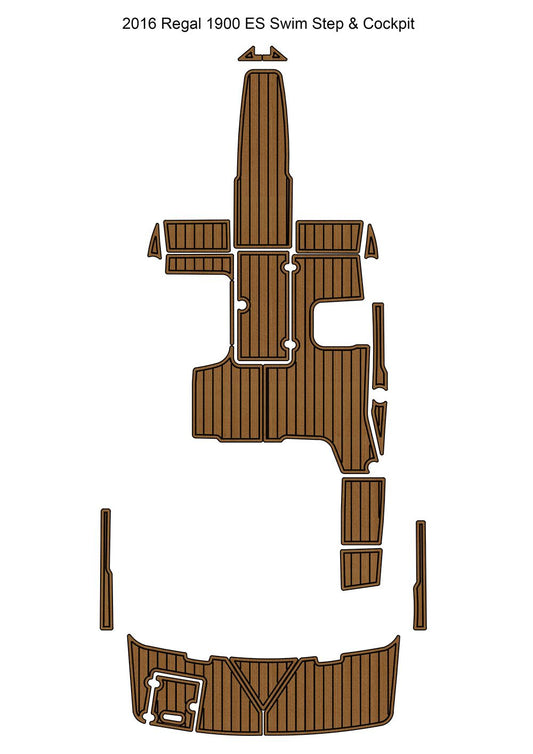 2016 Regal 1900 ES Swim Platform Cockpit Pad Boat EVA Foam Faux Teak Deck Floor Mat Seadek MarineMat Gatorstep Style Self Adhesive