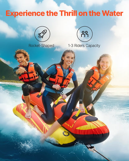 VEVOR Towable Tubes for Boating 1-3 Riders Inflatable Boat Tubes Towables 510lbs