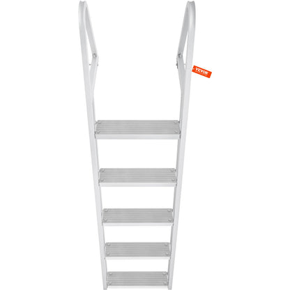 VEVOR Removable Dock Ladder 5 Steps, 159 kg Load Capacity, Pontoon Boat Ladder with 4'' Wide Step & Nonslip Design for Ship/Lake/Pool/Marine Boarding